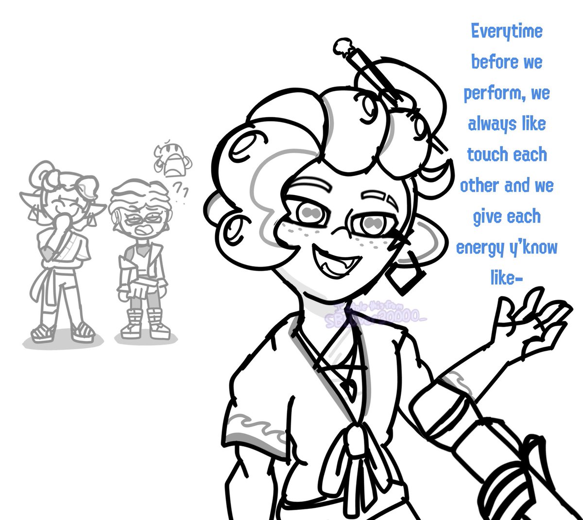 SBL0ver30000_'s tweet photo. Based off a TikTok I saw,,, Ive been wanting to do more funny oc things like this so yay!!!!
#SplatoonMarineTeam #SplatoonOC https://t.co/hRrGtyeiJZ