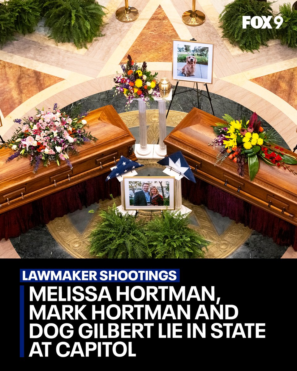 Gilbert the dog was honored at the funeral of Melissa and Mark Hortman today. 💔💔💔💔