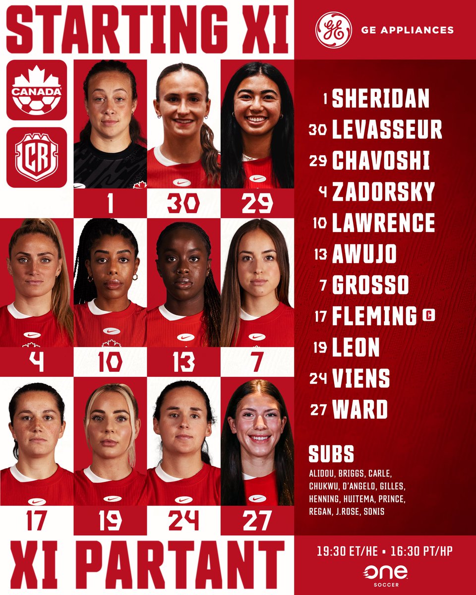 CANWNT (@canwnt) on Twitter photo Our Pride Match XI 🏳️🌈🏳️⚧️, presented by <a href="/GE_Appliances/">GE Appliances</a>
🍁 She and Zara are the CB tandem
🍁 Ev gets the start up top
🍁 Holly and Dri start out wide
🇨🇦 🇨🇷
#CANWNT Our Pride Match XI 🏳️🌈🏳️⚧️, presented by <a href="/GE_Appliances/">GE Appliances</a>
🍁 She and Zara are the CB tandem
🍁 Ev gets the start up top
🍁 Holly and Dri start out wide
🇨🇦 🇨🇷
#CANWNT