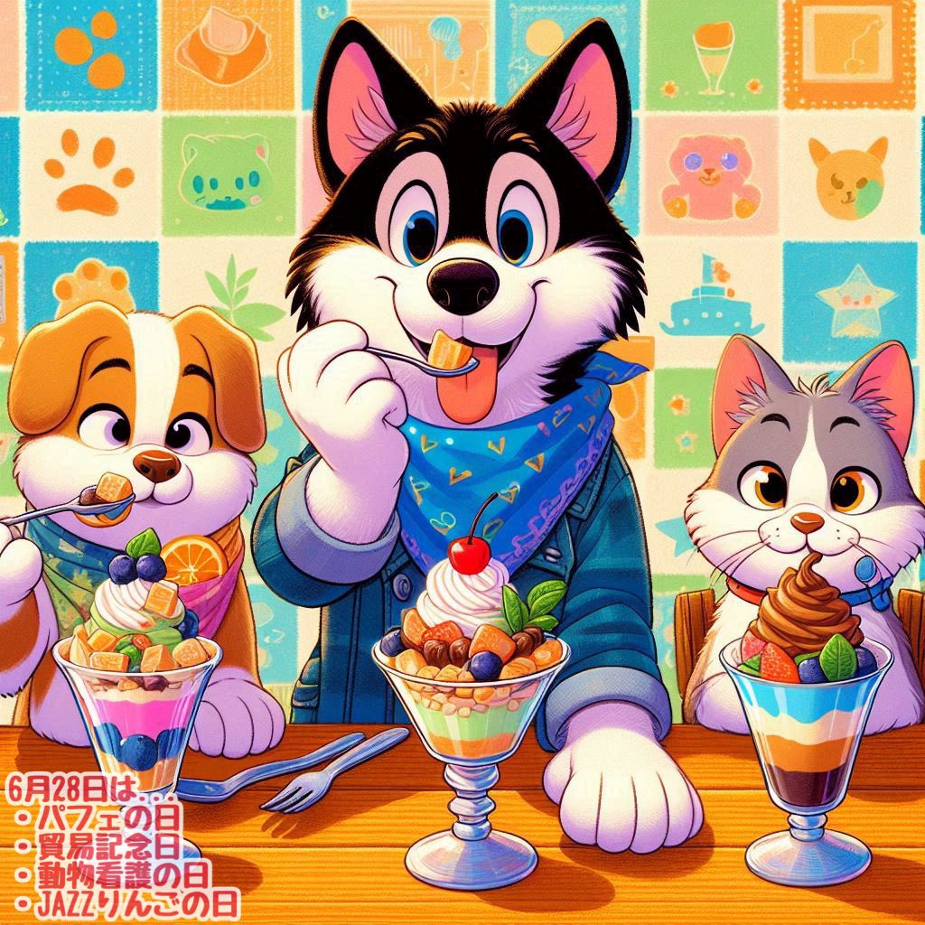 yojinji's tweet image. 6月28日は...❶パフェの日❷貿易記念日❸動物看護の日❹JAZZりんごの日... ①1950年6月28日にプロ野球で日本初の完全試合(パーフェクトゲーム)が達成されたことと、パフェの語源であるフランス語"のパルフェ(parfait)"が"完全な"や"パーフェクト"という意味を持つことから、パフェ愛好家や洋菓子業界が
