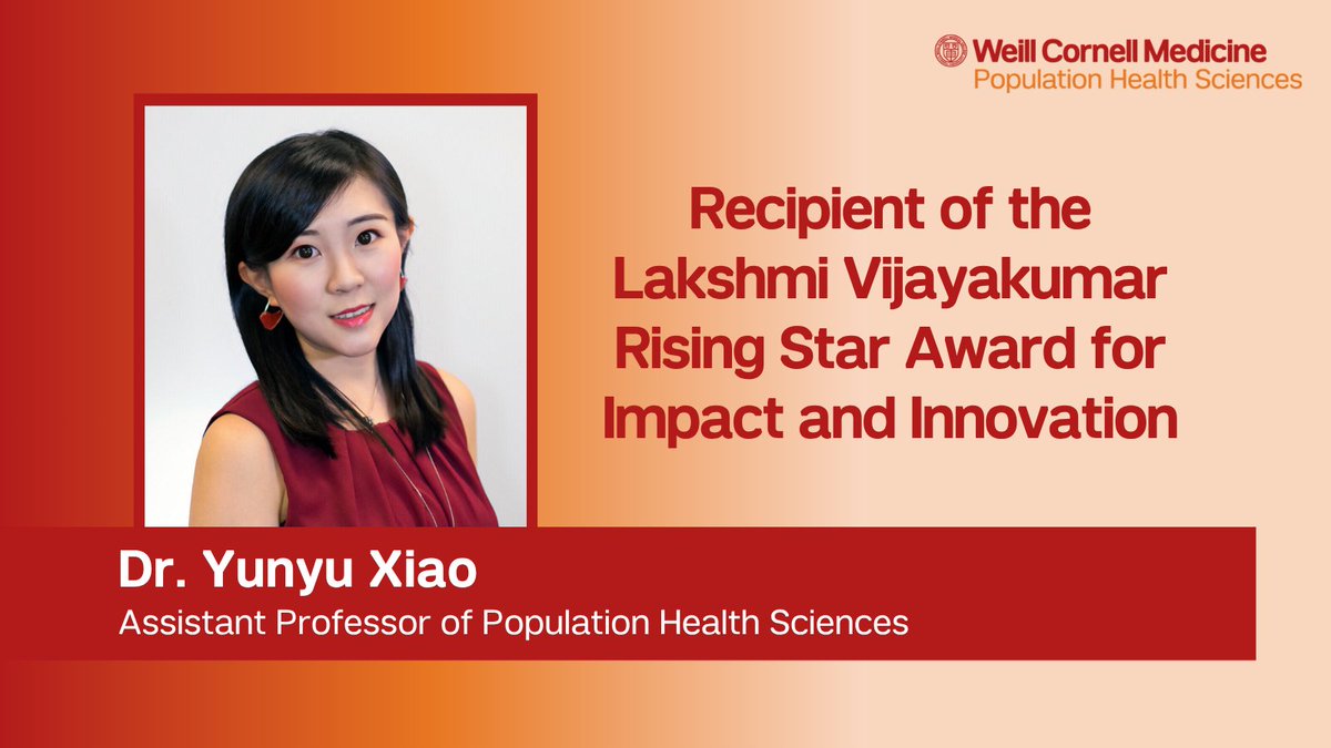 WCMPopHealthSci's tweet image. We’re proud to announce that @YunyuXiaoPhD received the 2025 Lakshmi Vijayakumar Rising Star Award for Impact and Innovation from @IASPInfo. Dr. Xiao was honored for her impactful work focused on data science & addressing disparities in suicide prevention: bit.ly/3FXRMGV