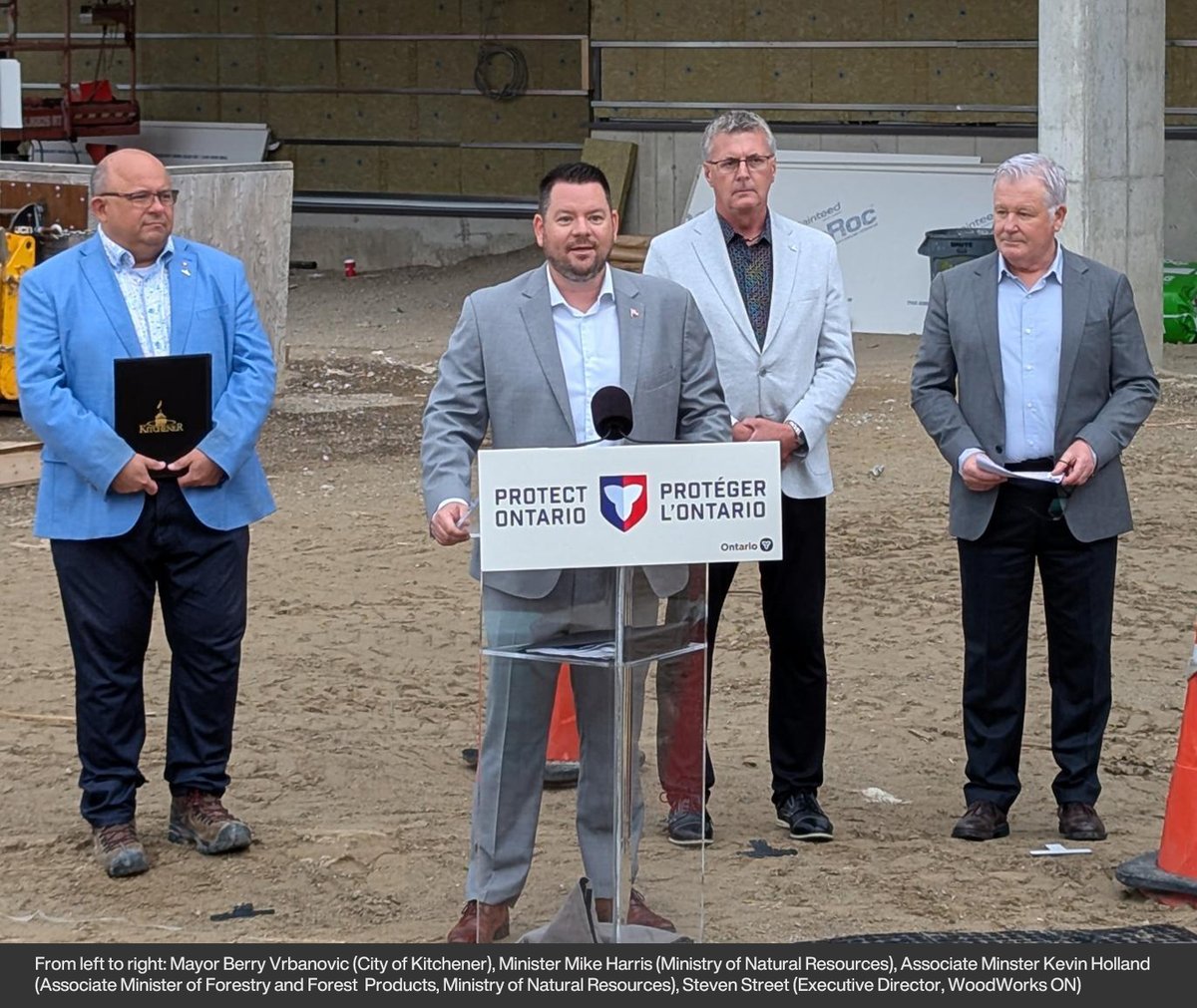 The CWC was proud to be part of the Ontario Government’s announcement of Ontario's Advanced Wood Construction Action Plan—a bold step toward scaling up mass timber and prefabricated wood solutions in the province.

The Plan highlights how industrialized wood construction can