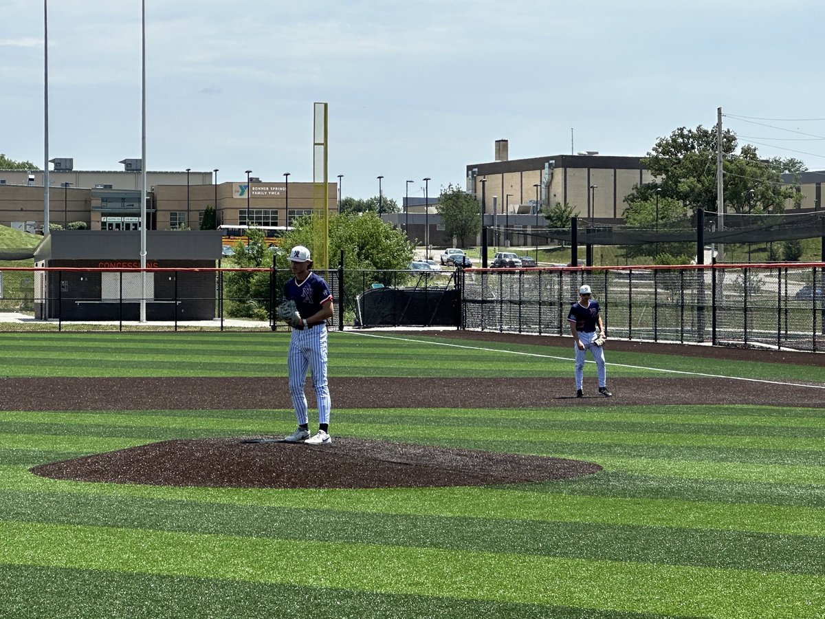 Cameron Blachowicz gets us started on the mound today at Bonner Springs HS.  ⁦<a href="/BartonCC/">Barton</a>⁩