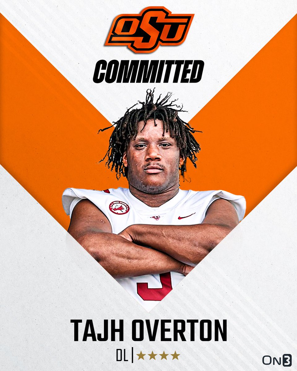 On3 Recruits (@on3recruits) on Twitter photo 🚨BREAKING🚨 4-star DL Tajh Overton has committed to Oklahoma State🤠
More from <a href="/ChadSimmons_/">ChadSimmons</a>: on3.com/news/4-star-dl… 🚨BREAKING🚨 4-star DL Tajh Overton has committed to Oklahoma State🤠
More from <a href="/ChadSimmons_/">ChadSimmons</a>: on3.com/news/4-star-dl…