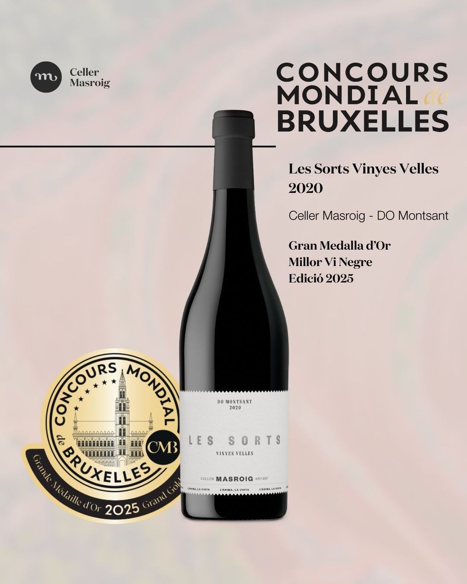 Prodeca (@prodecat) on Twitter photo 🏅 El millor vi negre del món és català!
🍷 Les Sorts Vinyes Velles 2020 del <a href="/CellerMasroig/">Celler Masroig</a> ha estat escollit Millor Vi Negre Internacional al <a href="/concoursmondial/">Concours Mondial de Bruxelles</a> de Brussel·les 2025!
👏Un nou èxit per al vi català al panorama mundial
#CatalanWine #CatalanFood #vinscatalans 🏅 El millor vi negre del món és català!
🍷 Les Sorts Vinyes Velles 2020 del <a href="/CellerMasroig/">Celler Masroig</a> ha estat escollit Millor Vi Negre Internacional al <a href="/concoursmondial/">Concours Mondial de Bruxelles</a> de Brussel·les 2025!
👏Un nou èxit per al vi català al panorama mundial
#CatalanWine #CatalanFood #vinscatalans