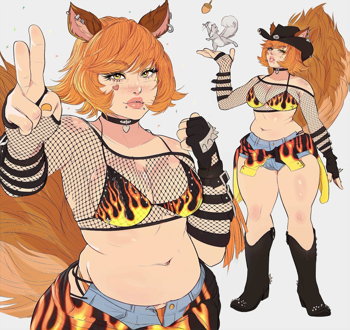 tried to draw an alt squirrel girl