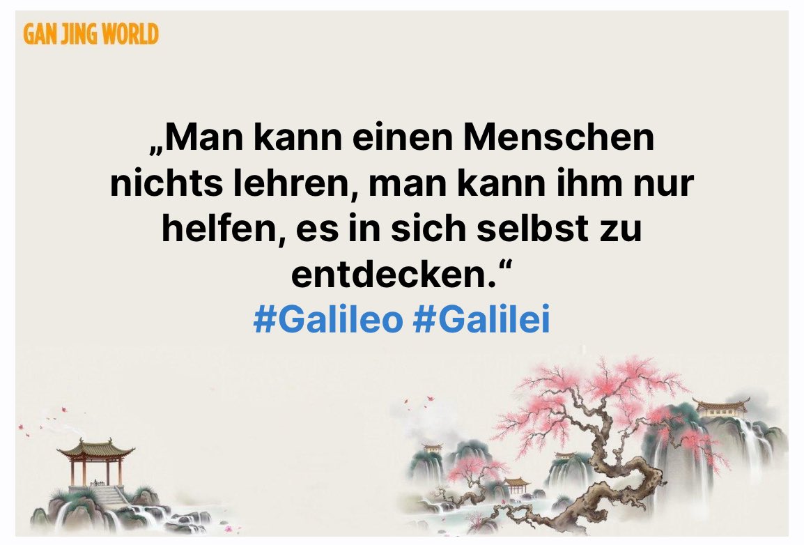 ManuH17068685's tweet image. You can't teach a person 
anything, you can only help them 
to discover it within themselves."

#Galileo #Galilei 

#zitate