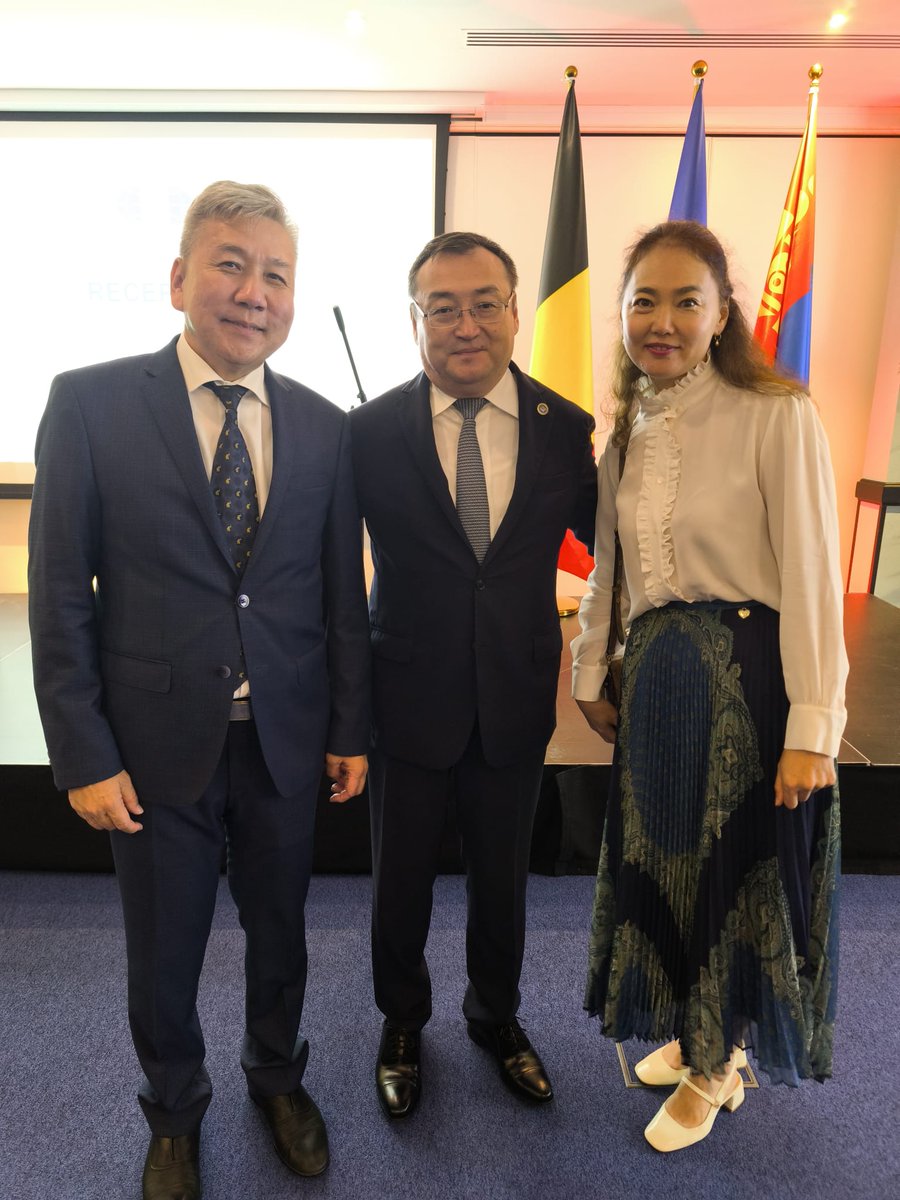 kgembassybe's tweet image. At the invitation of 🇲🇳 Ambassador @boldlu, the Ambassador joined a reception marking the Naadam Festival a vibrant celebration of Mongolia’s nomadic spirit through wrestling, horse racing, and archery. A salute to the nomadic spirit we proudly share.