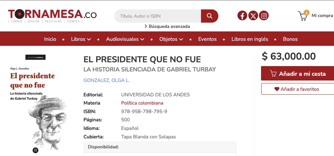 blou's tweet image. Me preguntan dónde se consigue mi libro.

Respondo: la segunda edición está llegando a Tornamesa, UniAndes, y a grandes librerías (Lerner, Nacional, Panamericana). Varias de estas librerías hacen envíos a COL a precio razonable. 

Para el exterior, recomiendo Buscalibre.
