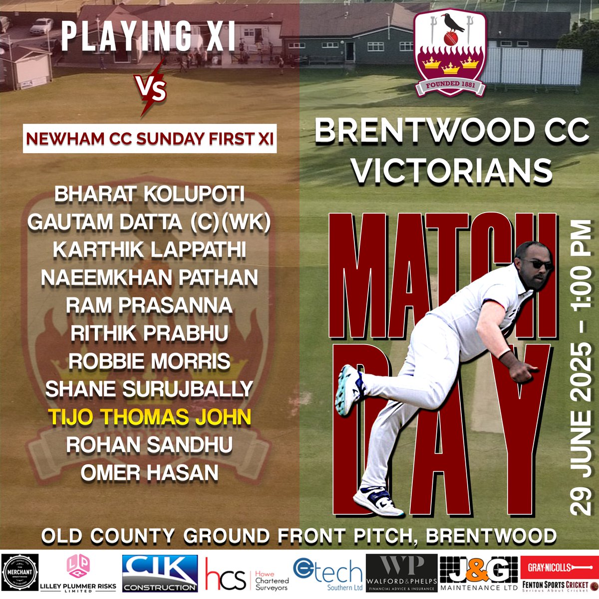 Brentwood Cricket Club (@brentwood_cc) on Twitter photo Here's our Victorians team to face <a href="/newhamcc/">Newham Cricket Club</a> this Sunday - 29/06/2025 ๐ช๐พ๐ช๐พ๐๐๐๐ Here's our Victorians team to face <a href="/newhamcc/">Newham Cricket Club</a> this Sunday - 29/06/2025 ๐ช๐พ๐ช๐พ๐๐๐๐