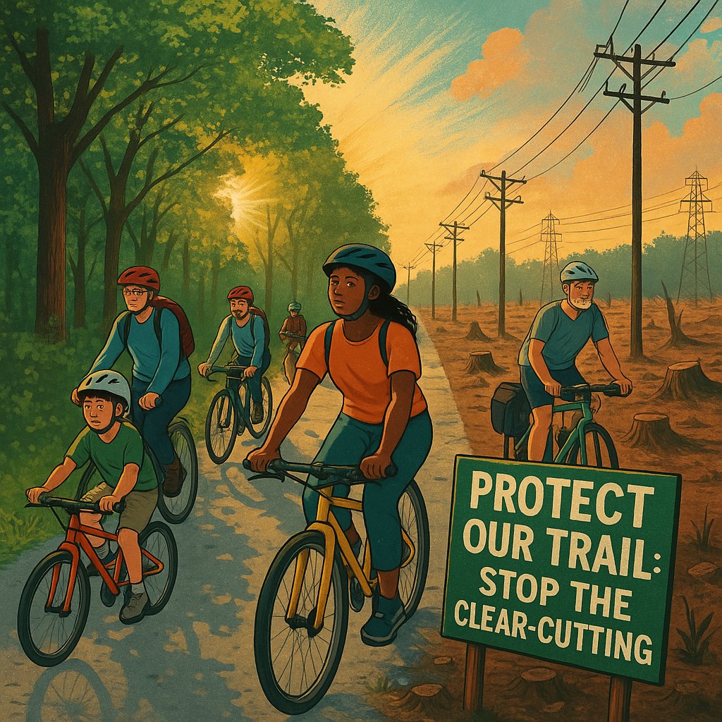 Hey, fellow bikers, let’s not only ride—but also rise—to defend the W&amp;OD Trail. Sign WABA’s petition to tell Dominion Energy to stop clear cutting and take a more careful approach to preserve the trail’s natural beauty. waba.org/action-page/st…