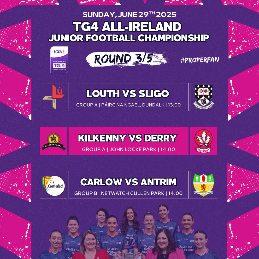 Ladies Football (@ladiesfootball) on Twitter photo All you need to know ahead of the weekend's <a href="/TG4TV/">TG4</a> All-Ireland Championship fixtures 🙌🏐
How to watch (<a href="/LgfaTyrone/">Tyrone Lgfa</a> v <a href="/fermanaghladies/">Fermanagh LGFA</a>)
👉 bit.ly/3ZREp1F
Previews 👉 bit.ly/44nHJ62
Tickets 👉 bit.ly/3HVDIhs
<a href="/SportTG4/">Spórt TG4</a> #ProperFan All you need to know ahead of the weekend's <a href="/TG4TV/">TG4</a> All-Ireland Championship fixtures 🙌🏐
How to watch (<a href="/LgfaTyrone/">Tyrone Lgfa</a> v <a href="/fermanaghladies/">Fermanagh LGFA</a>)
👉 bit.ly/3ZREp1F
Previews 👉 bit.ly/44nHJ62
Tickets 👉 bit.ly/3HVDIhs
<a href="/SportTG4/">Spórt TG4</a> #ProperFan