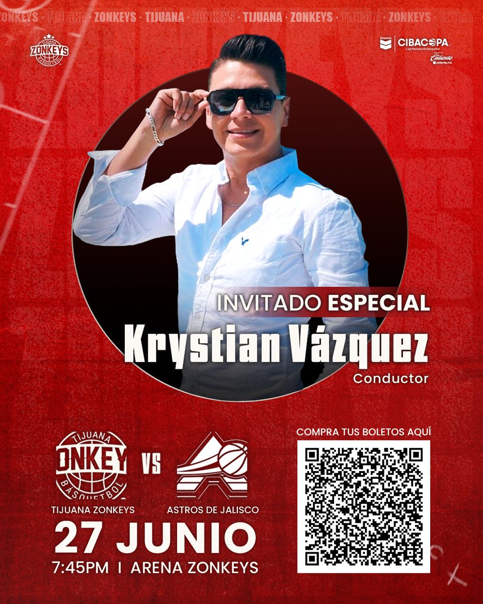 ¡Un nuevo Zonkey nace todos los días!🦓 Krystian Vázquez nos acompaña este noche para el tiro inicial de nuestro juego 5️⃣ de las finales vs Jalisco

🎟️ Adquiere tus tickets en Boletomovil y taquillas de Arena Zonkeys