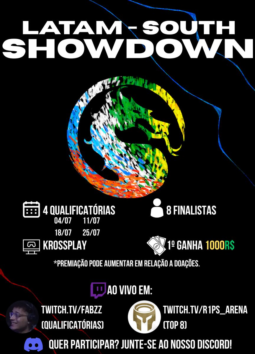 R1PS ARENA X SOUTH LATAM 
4 WEEKLY TOURNAMENTS IN JULY
TOP 2 FROM EACH WEEK QUALIFIES FOR FINALS 
Starting next friday
Signup link in desc.