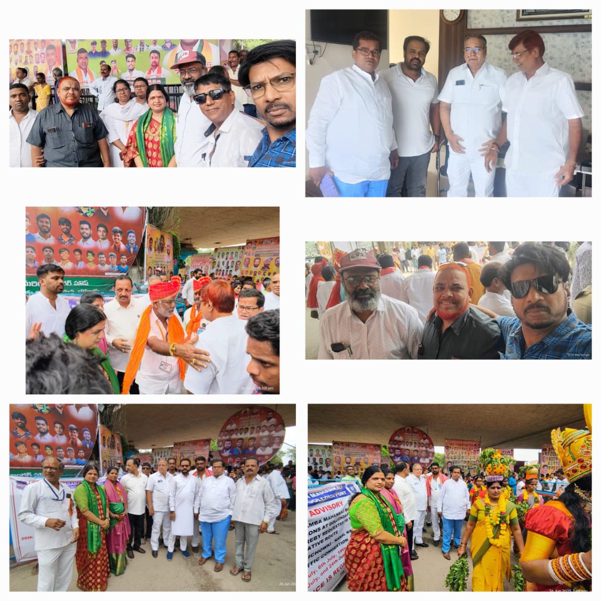On The Occasion Of #bonalu2025 Central Peace &amp; Welfare Committee SWZ  President Mouzam Sahab Along With Incharge's &amp; Membr's Participated In #GOLCONDA BONAL Till The End Of The Day.
During The Occasion Mandir Committee Chairman Felicite Our President &amp; Appreciated The Work.