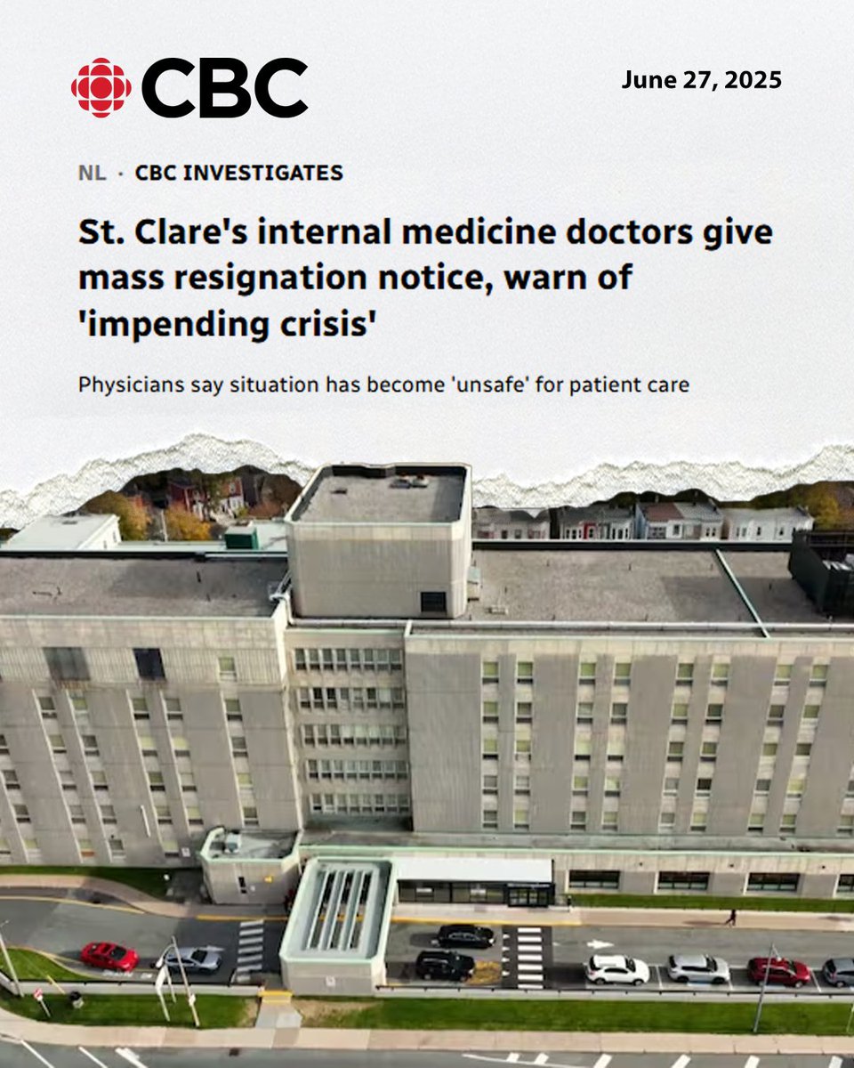Newfoundland and Labrador already has the worst healthcare in all of Canada: and yet somehow the Liberals are making it worse.

The mass resignation of internal medicine doctors at St. Clare’s is a shocking sign of just how broken our health-care system has become. These doctors