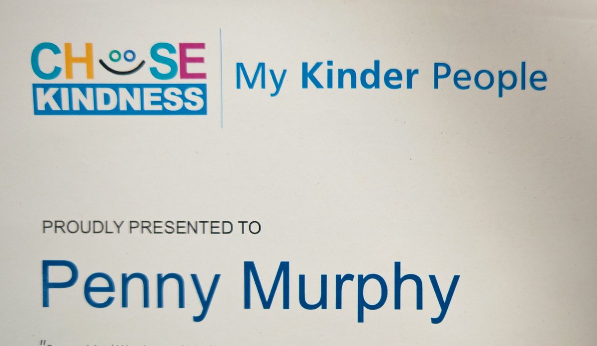 Penny Murphy (@pjrmpen) on Twitter photo β I am honoured to receive a 'My Kinder People' certificate today from <a href="/WeAreBCHFT/">Bridgewater Community Healthcare NHS</a>, having been nominated by an amazing specialist palliative nurse for my <a href="/DNManMet/">District Nurse apprenticeship ManMet</a> Empowerment project. It was also an honour today to be featured in our Feel Good Friday bulletin β β I am honoured to receive a 'My Kinder People' certificate today from <a href="/WeAreBCHFT/">Bridgewater Community Healthcare NHS</a>, having been nominated by an amazing specialist palliative nurse for my <a href="/DNManMet/">District Nurse apprenticeship ManMet</a> Empowerment project. It was also an honour today to be featured in our Feel Good Friday bulletin β