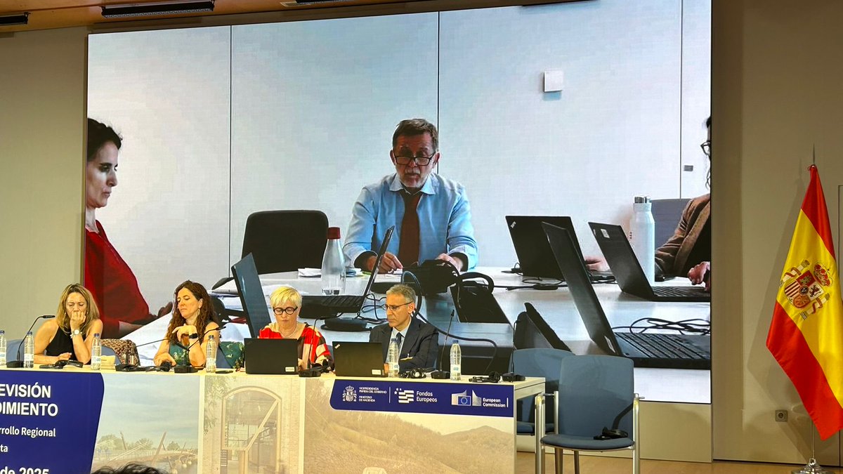 We just finished the discussion on the progress of the implementation of the #cohesionpolicy #ERDF #JustTransistionFund programmes in Spain. @ EUinMyRegion