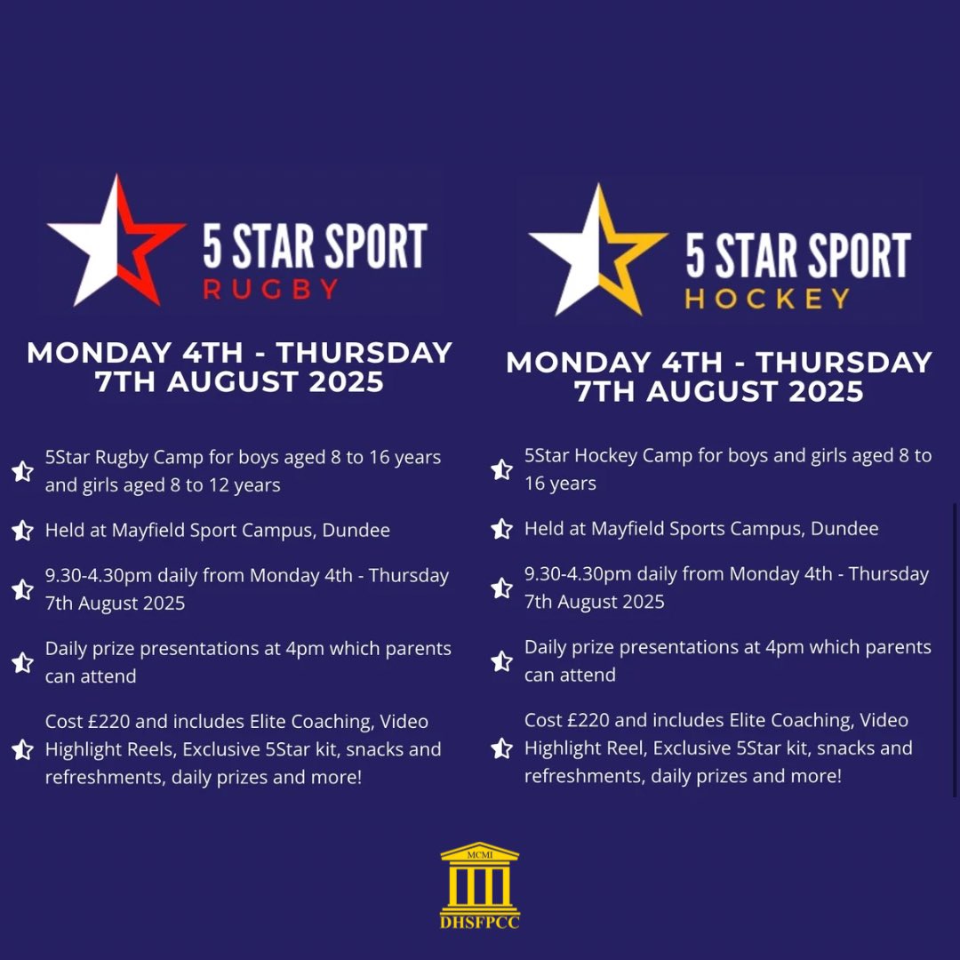 🏏 Saturday Team News 🏏

Just our 1st XI in action tomorrow at home to Crescent.

🏉🏑Massive thanks to 5Star Sport for sponsoring all of our match balls this weekend. They are running their fantastic summer camps this year. Find out more here 5starsport.co.uk

#CODH