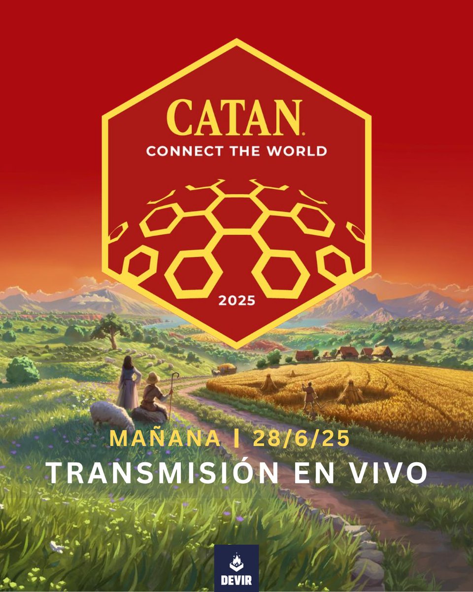 🌍 ¡Este 28 de junio vive #CatanConnect!
Cientos jugarán al mismo tiempo para celebrar 30 años de CATAN 🐑🎲
¿Ya sabes cómo se juega? Mira el video aquí 👉 youtube.com/watch?v=lhb7rf…