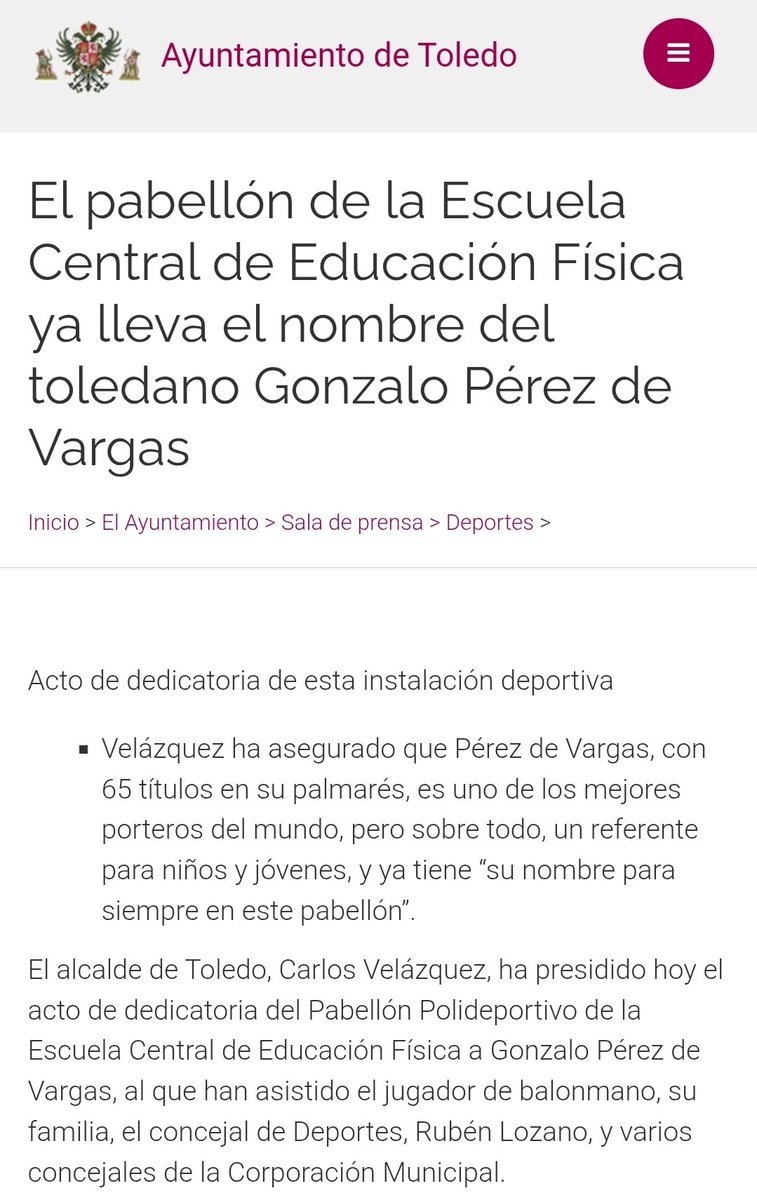 El <a href="/ToledoAyto/">Ayuntamiento de Toledo</a> dedica el  Pabellón de la Escuela de Gimnasia a un grande del balonmano. Sin embargo, en la inauguracion han olvidado decir que ahí no se va a poder  prácticar ese deporte por miedo a romper algo. 
Ironías de un gobierno dedicado al flash.