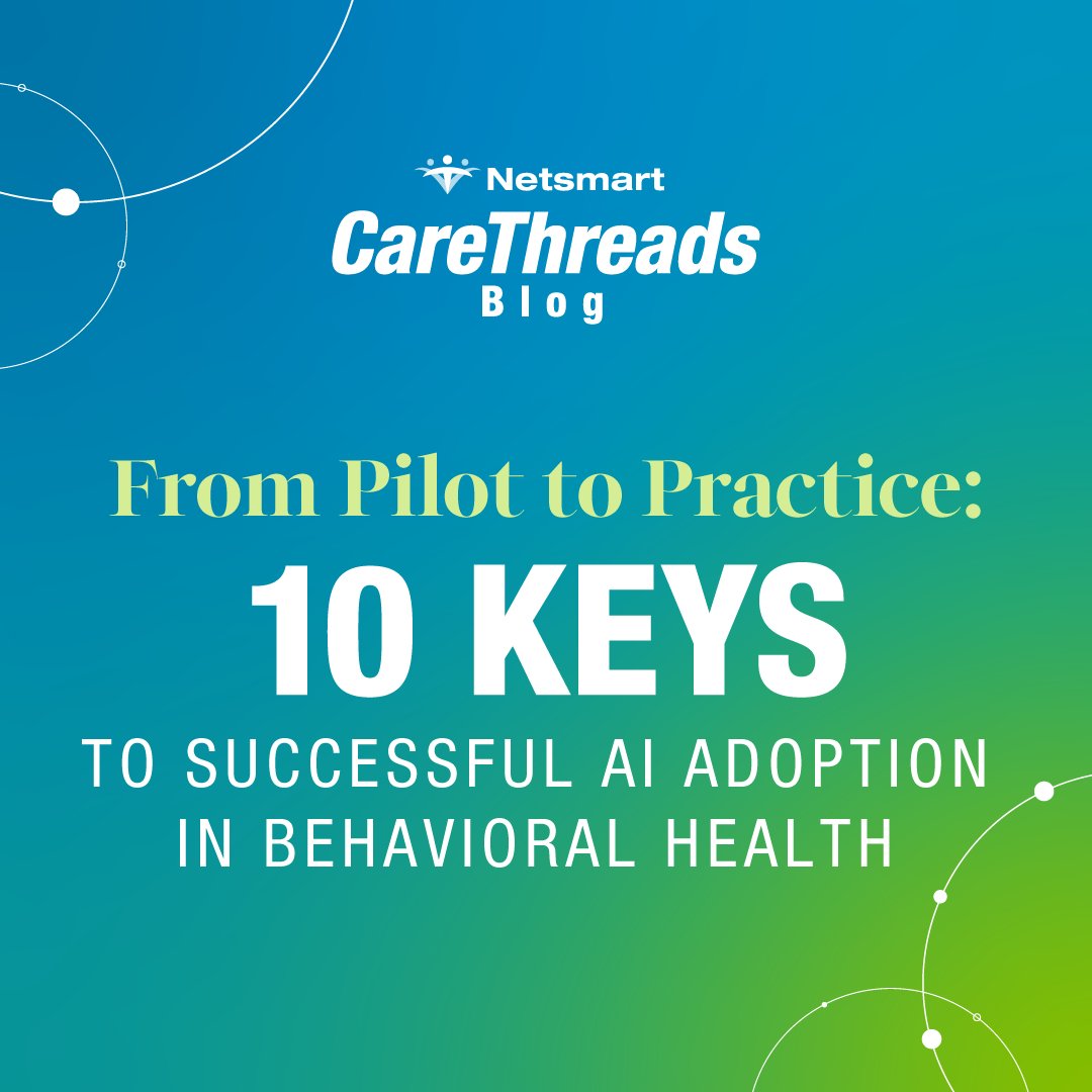 Ready to move from #AI pilot to practice across your #behavioralhealth org? 
 
Our blog breaks down 10 keys for real adoption—covering strategy, staff engagement, integration and more. Get insights from our client partners from Catholic Charities of Baltimore &amp; North Dakota