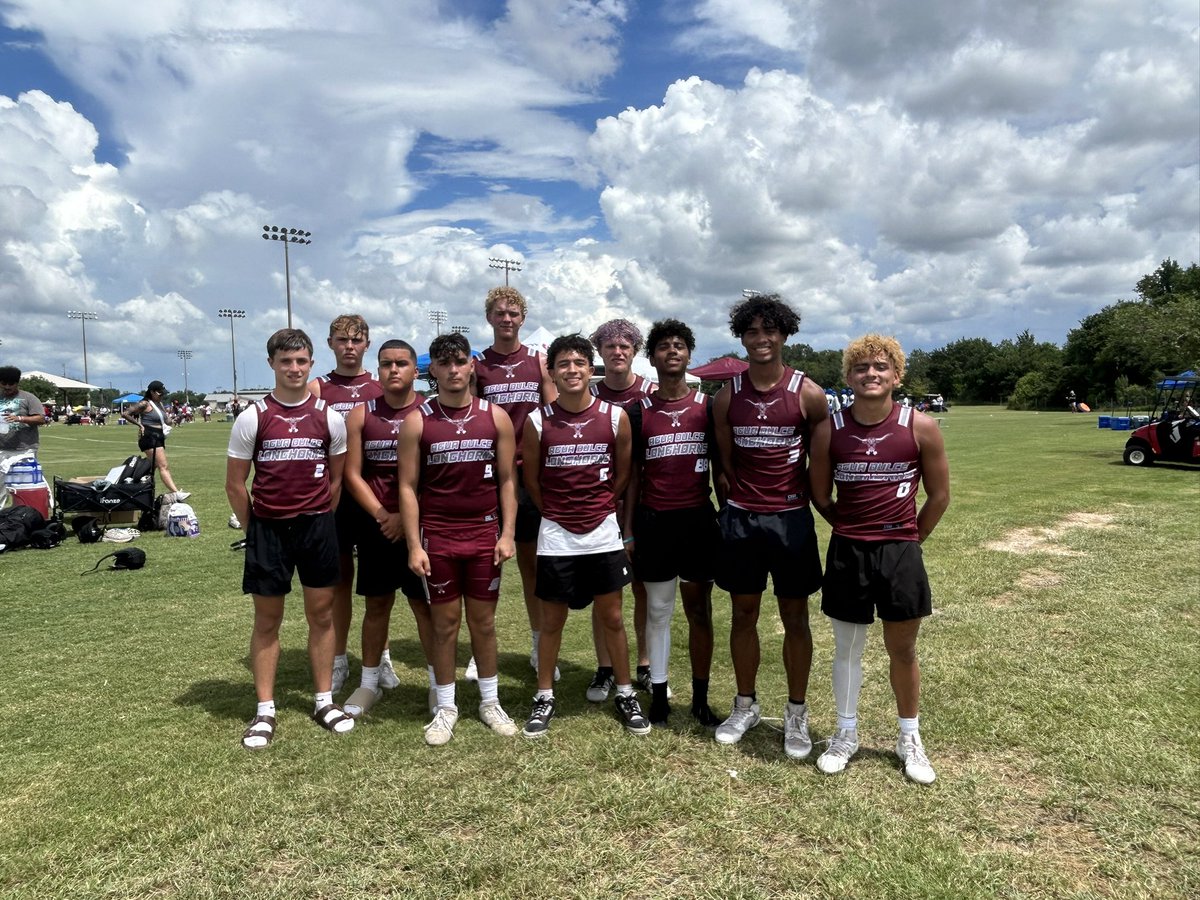 LaneRanly's tweet photo. My team competed in the @dctf State 7v7 tournament yesterday and today. We competed well and went 2-1 in pool play yesterday and then fell to Hearne in OT with a score of 27-28 in the first round of bracket play.  Overall the journey was a fun and positive experience that made our team stronger and more unified for our fall football season.  Thank you everyone who supported us along the way.  @Nick14Truelove_ @Chasebenjamin09 @LathanRanly @Bryan_King3 @BennyR101 @Ant0nioHerrera @AidenGarza816 @LarissaLiska @ChrisThomasson7 @KRIS6sports @qmartinez