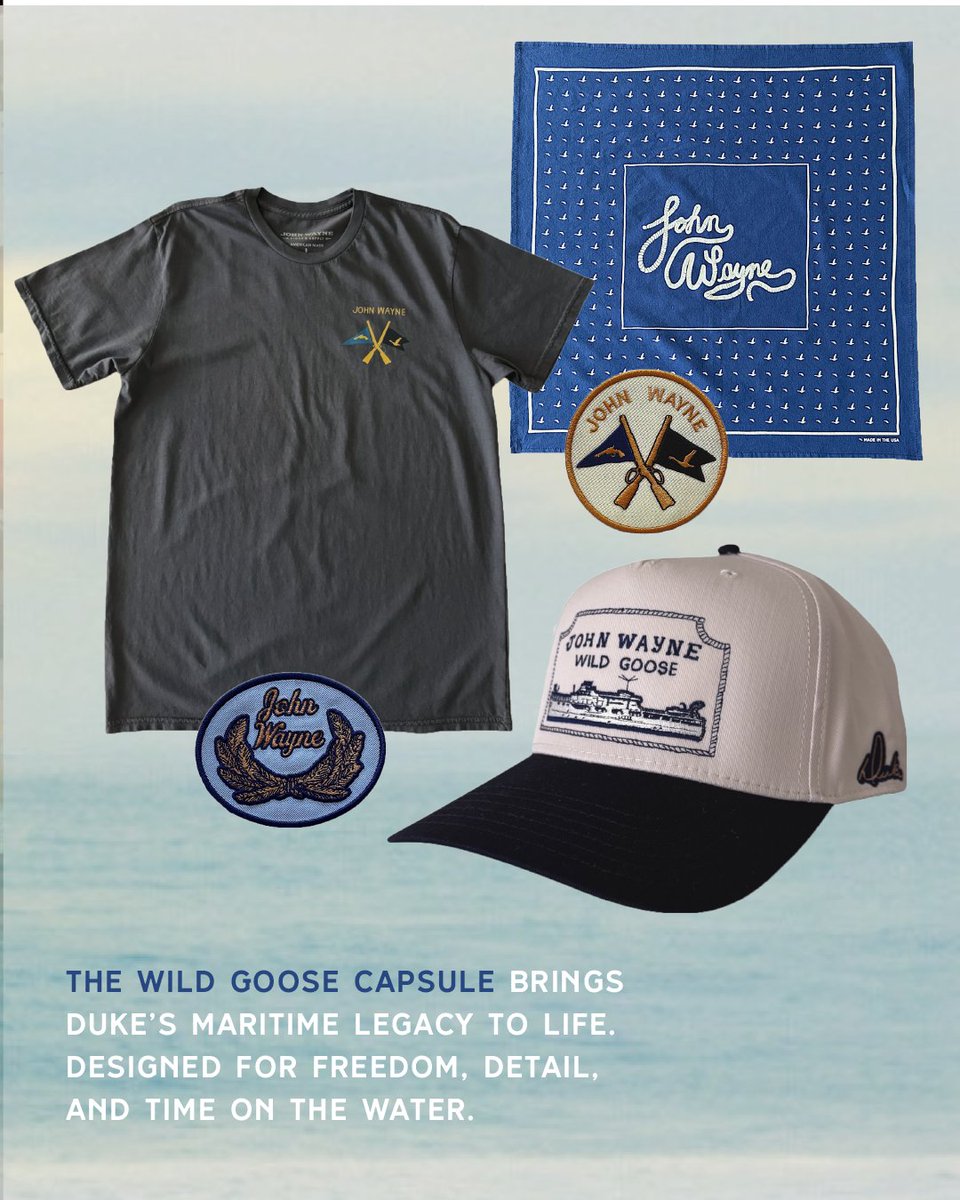 The Wild Goose capsule started with a sketchpad and a lifetime of John Wayne fandom. Meet artist Dougie Mann who hand drew every detail, from the custom life rings to the transom lettering and vintage inspired typography. Shop the capsule. Read the story. bit.ly/4eyq0gY