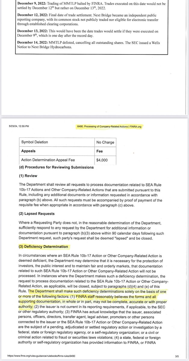 $MMTLP Sunlight, Phase 1.

Pete Sessions’ letter regurgitating a shifting narrative from the regulators.