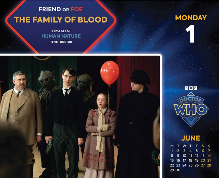 WhoMerchandise's tweet image. Coming 1st August 2025 - order now
The official 2026 Doctor Who Block Desk Calender
The theme this time is "Friend or Foe" with an image a day of the allies and enemies from the Doctor's past, such as The Family of Blood, show here in June...
amzn.to/44oUtJJ #ad