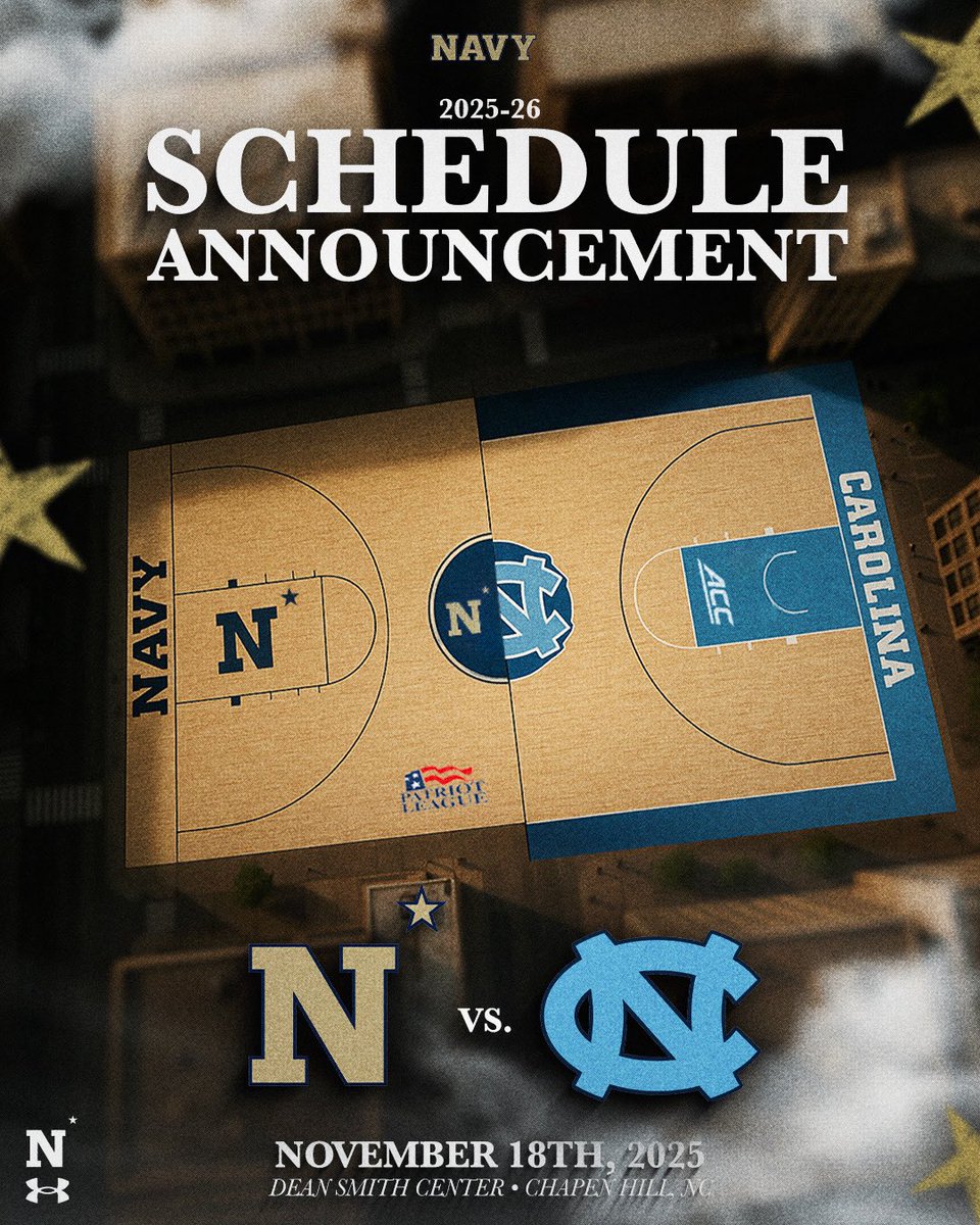 NavyBasketball's tweet image. 🏀 Schedule Announcement! 🏀
Nov. 18th @ Dean Smith Center
@NavyBasketball / @UNC_Basketball
#GoNavy // #ExpectToWin