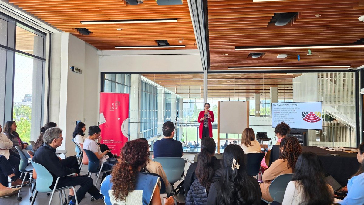 EDGE_Sheridan's tweet image. For National Indigenous History Month, we partnered with Sheridan’s Office for Indigenous Education and Engagement to host a Medicine Wheel Teachings session where students explored their leadership styles through reflection. bit.ly/4l5FfAo
#IndigenousHistoryMonth