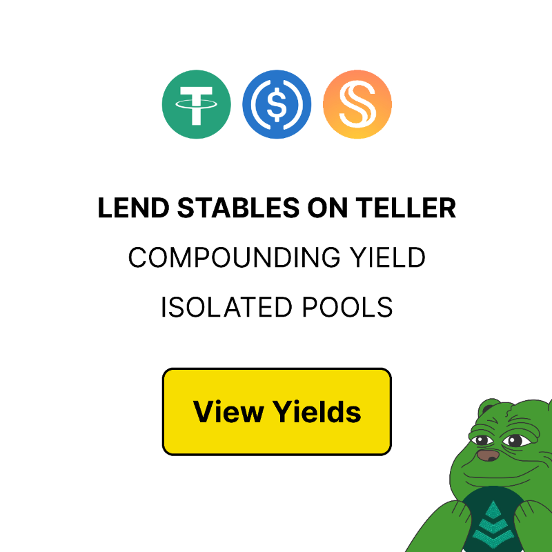useteller's tweet photo. Lend stables on Base. Isolated Pools. Compounding Yield.