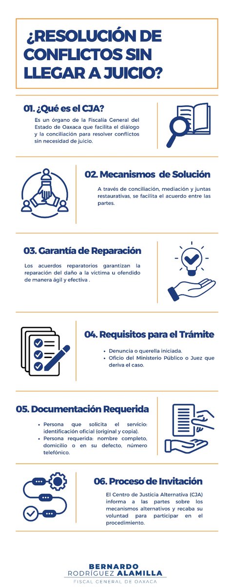En la Fiscalía de Oaxaca contamos con el Centro de Justicia Alternativa, área que aplica Mecanismos Alternativos de Solución de Controversias en Materia Penal, mediante procedimientos de mediación, conciliación y junta restaurativa, que tienen el objetivo de dar solución por