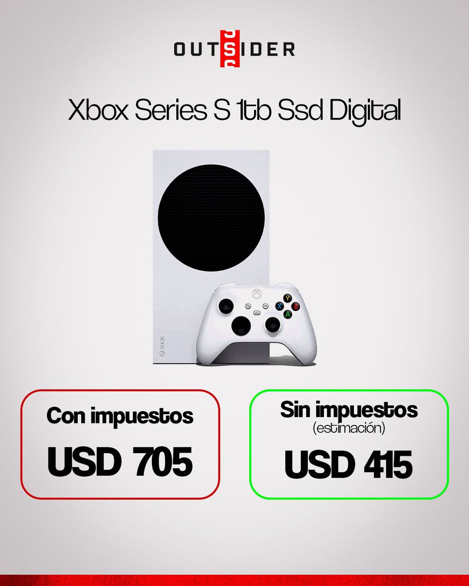 💸| Lo pedís, lo tenés. 

Xbox Series S 1TB SSD Digital con y sin impuestos 👇