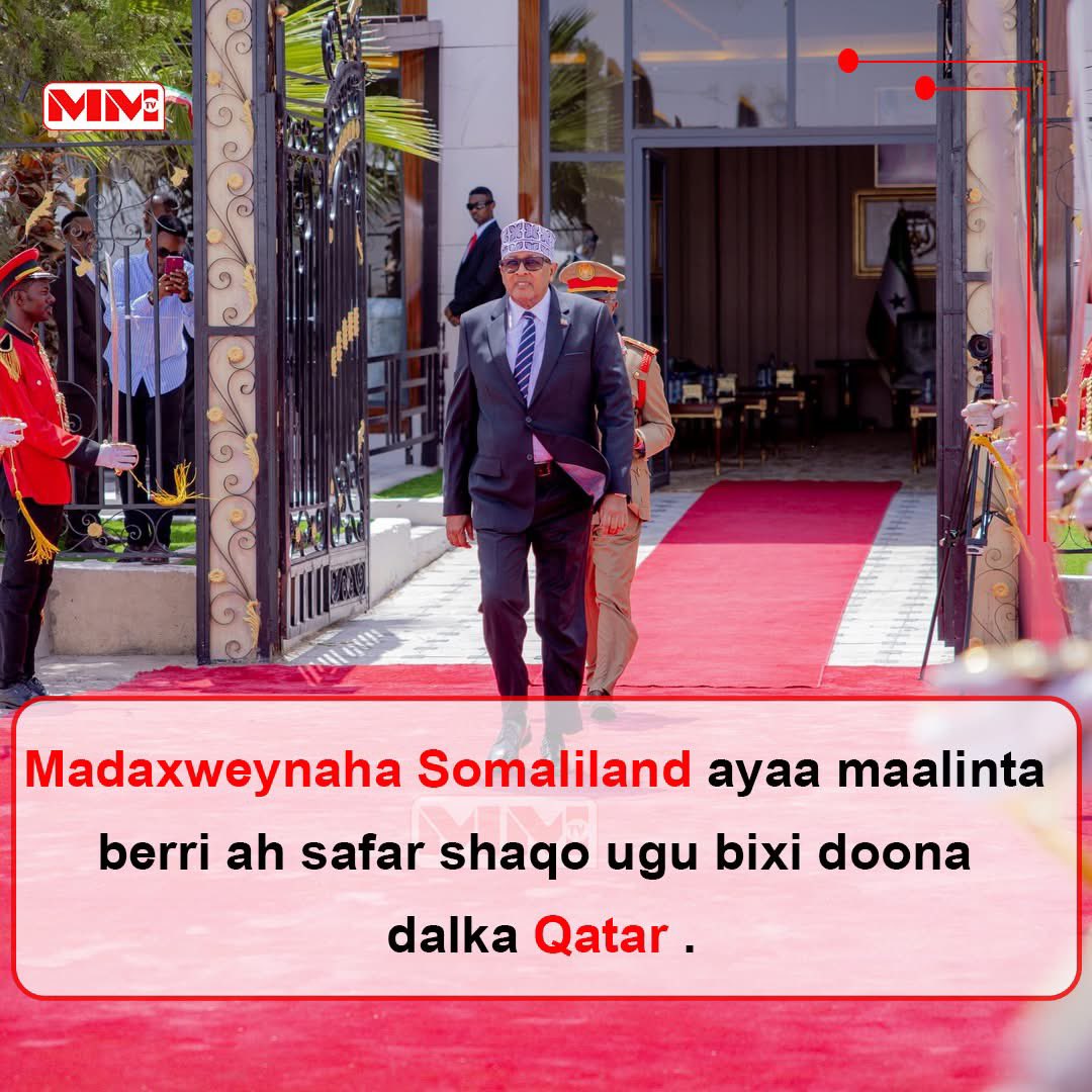 President <a href="/Abdirahmanirro/">Cabdiraxmaan Cirro</a> is set to embark on an official working visit to #Qatar tomorrow. This visit follows an official invitation from the Qatari government. During his visit, President Cirro is scheduled to meet with top-ranking officials in Qatar.