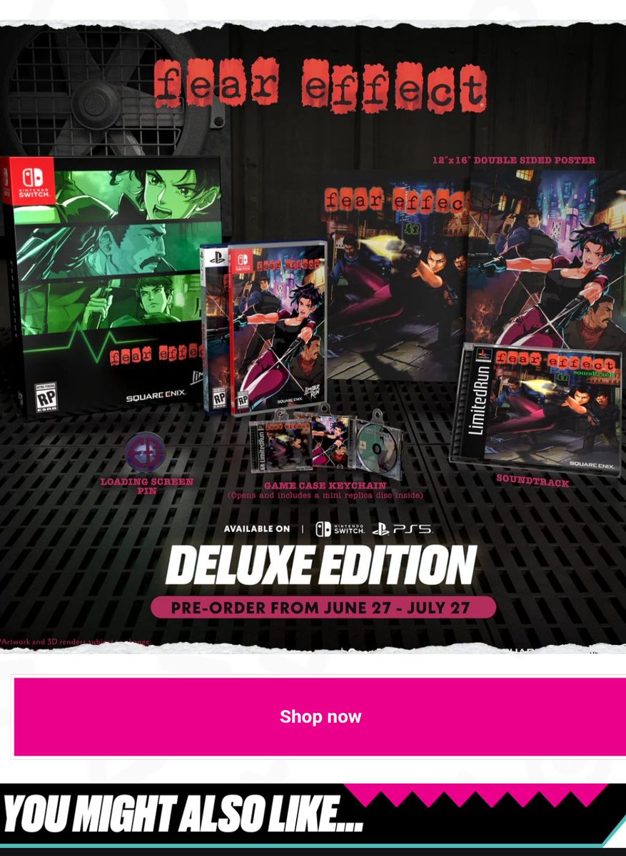 #feareffect #LimitedRun #games #playstation  #switch #console #pc #retro #classic   

PRE-ORDERS ARE NOW LIVE.

limitedrungames.com/collections/fe…

<a href="/LimitedRunGames/">Limited Run Games</a>