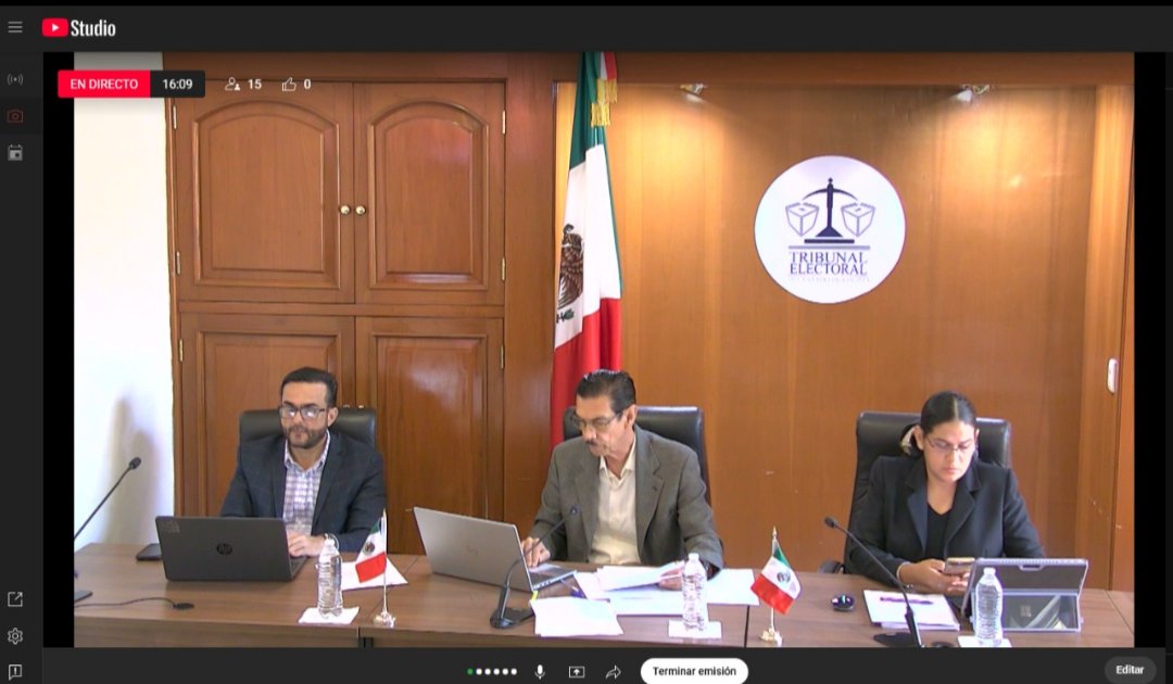 #AlMomento  Sesión del Pleno del Tribunal Electoral del Estado.