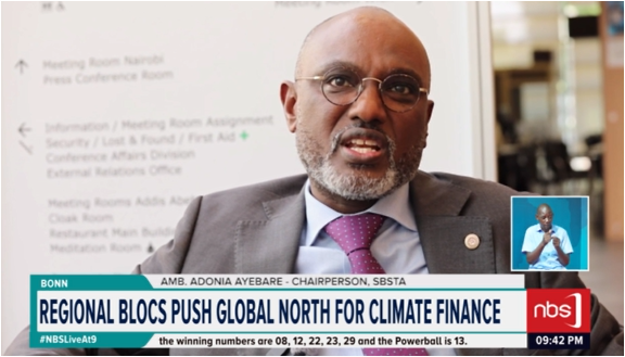 NBS Television (@nbstv) on Twitter photo Ambassador <a href="/adoniaayebare/">Adonia Ayebare</a>, who is currently the Chairperson of the <a href="/UNFCCC/">UN Climate Change</a> Subsidiary Body for Scientific and Technological Advice, has echoed that this yearâs climate negotiations at Bonn have not been an easy one as regional and continental blocs stood firm on the urgency of Ambassador <a href="/adoniaayebare/">Adonia Ayebare</a>, who is currently the Chairperson of the <a href="/UNFCCC/">UN Climate Change</a> Subsidiary Body for Scientific and Technological Advice, has echoed that this yearâs climate negotiations at Bonn have not been an easy one as regional and continental blocs stood firm on the urgency of
