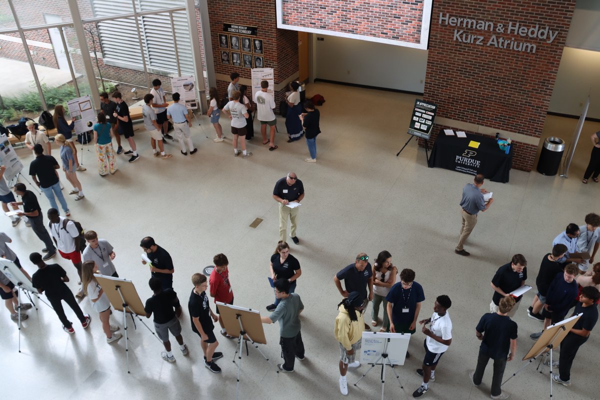 PurdueCCE's tweet image. We've reached the end of an incredible week of our "Developing Tomorrow’s Infrastructure: An Introduction to Civil and Construction Engineering" course at #Purdue! Thanks to everyone who helped make this a great experience for some of our country's brightest high schoolers!