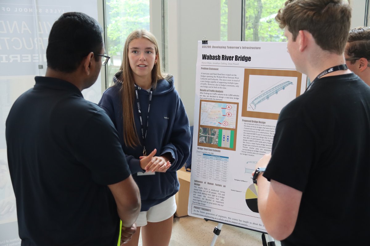 PurdueCCE's tweet image. We've reached the end of an incredible week of our "Developing Tomorrow’s Infrastructure: An Introduction to Civil and Construction Engineering" course at #Purdue! Thanks to everyone who helped make this a great experience for some of our country's brightest high schoolers!