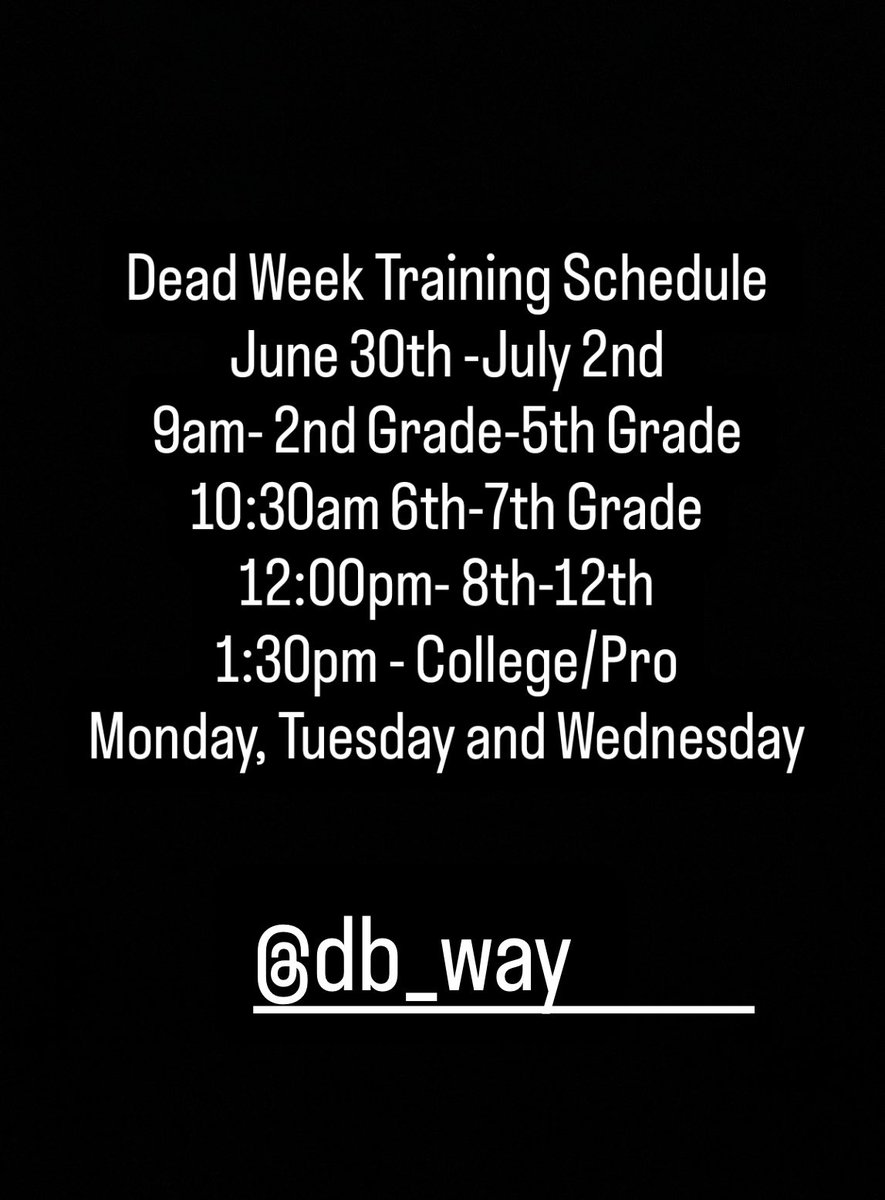 Koach Dickerson (@dickersonkoach) on Twitter photo Monday, Tuesday and Wednesday ‼️ Monday, Tuesday and Wednesday ‼️