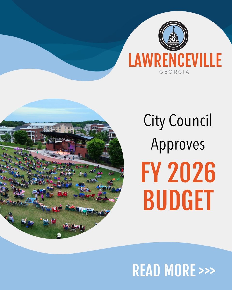 The Mayor and City Council of Lawrenceville are pleased to announce the approval of the City’s Fiscal Year 2026 Budget. 🔔 Read the full press release over at lville.city/Press-Releases.