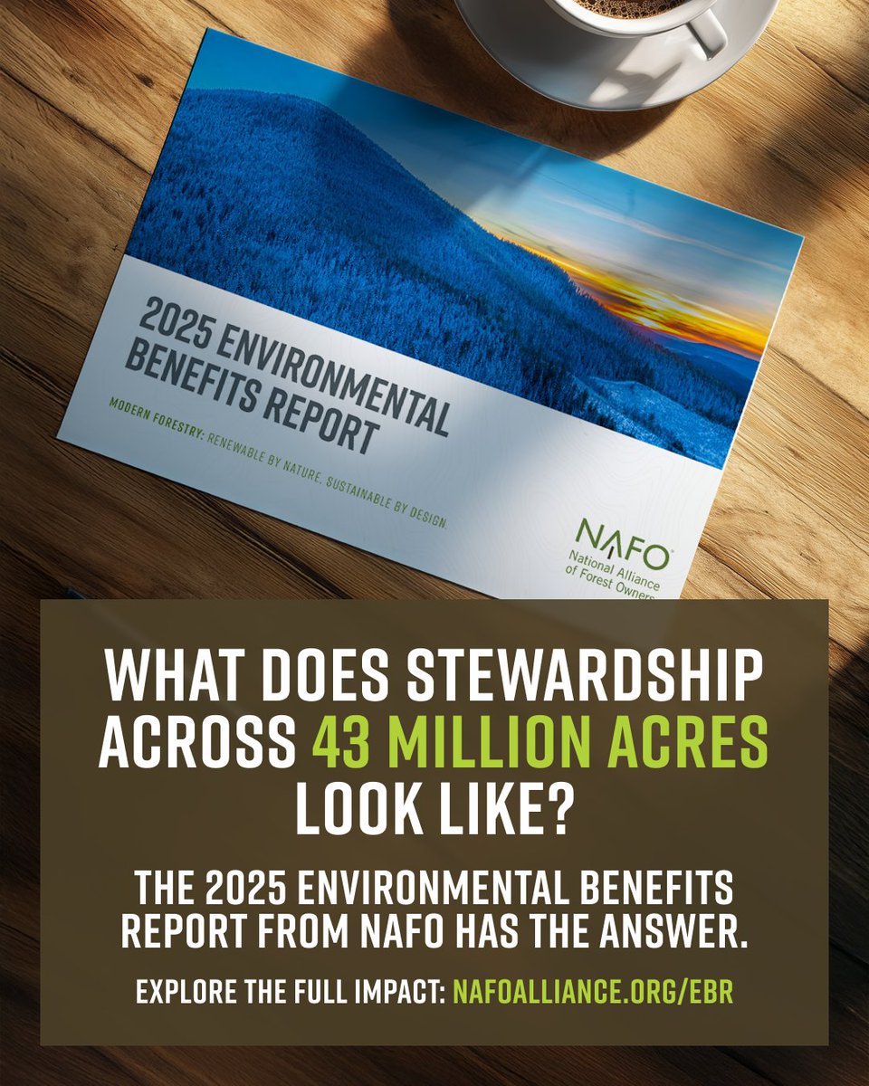 NAFO_Forests's tweet image. Our newly-released 2025 Environmental Benefits Report provides a data-driven look at the environmental contributions of sustainably managed private working forests – from carbon sequestration to clean water, wildlife conservation, and more.

Private working forests are not only…