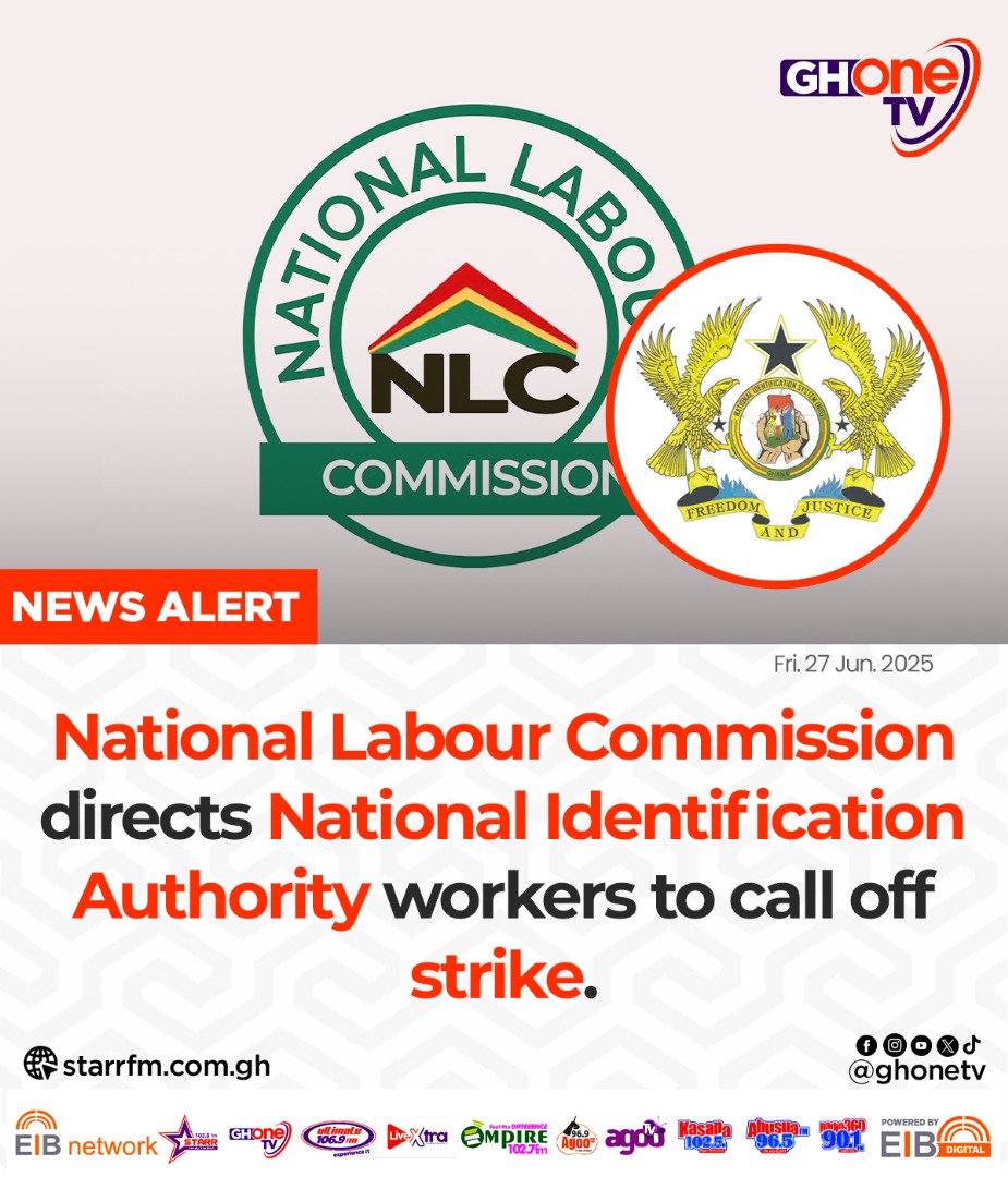 National Labour Commission directs NIA workers to call off strike... 

#GHOneNews #EIBNetwork 
#GHOneTV #NewsAlert