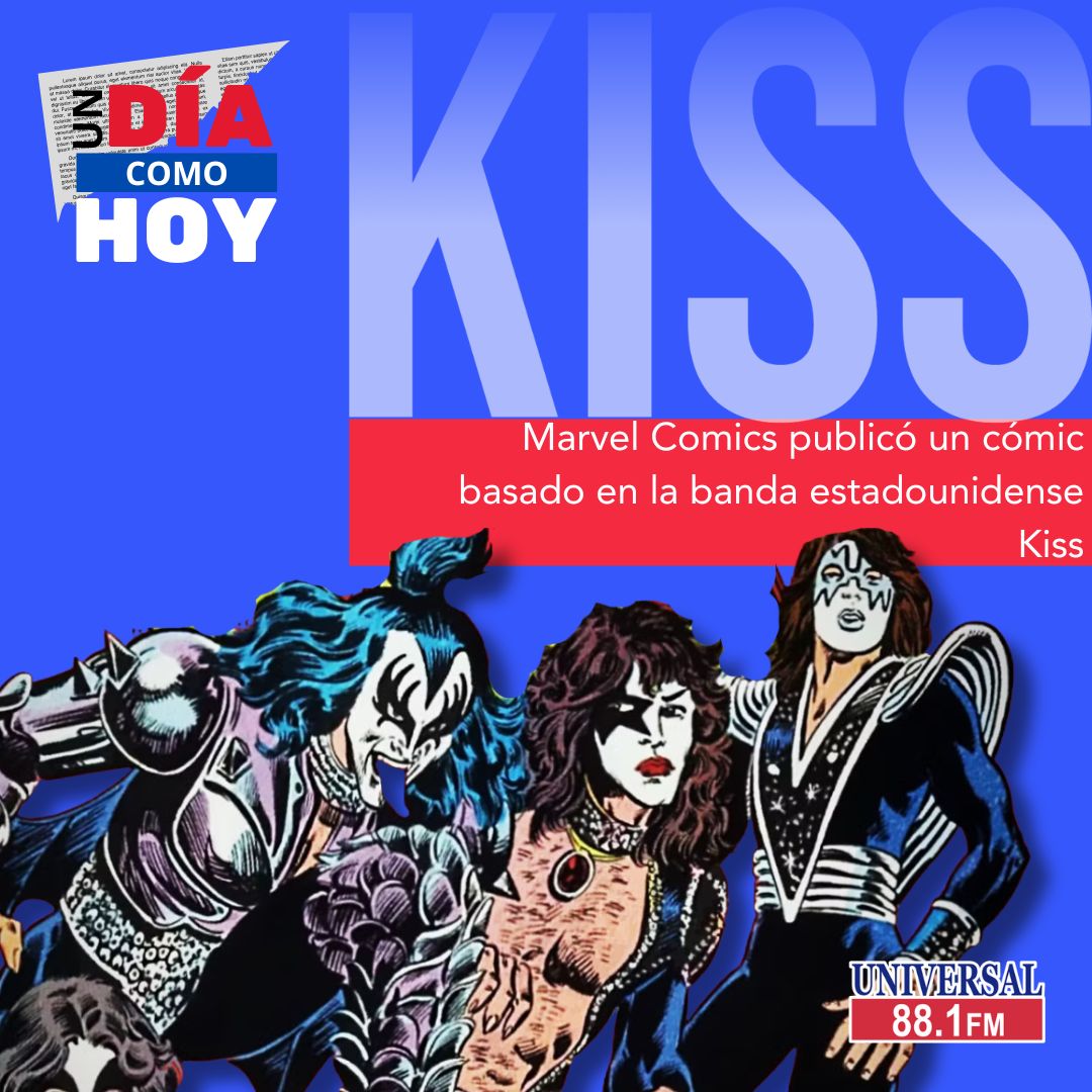 #UnDiaComoHoy #Marvel Comics publicó un cómic basado en la banda estadounidense #Kiss. La sangre de cada integrante fue extraída por una enfermera titulada, contenplada por un notario público, y posteriormente, vertida en las tinas de tinta roja