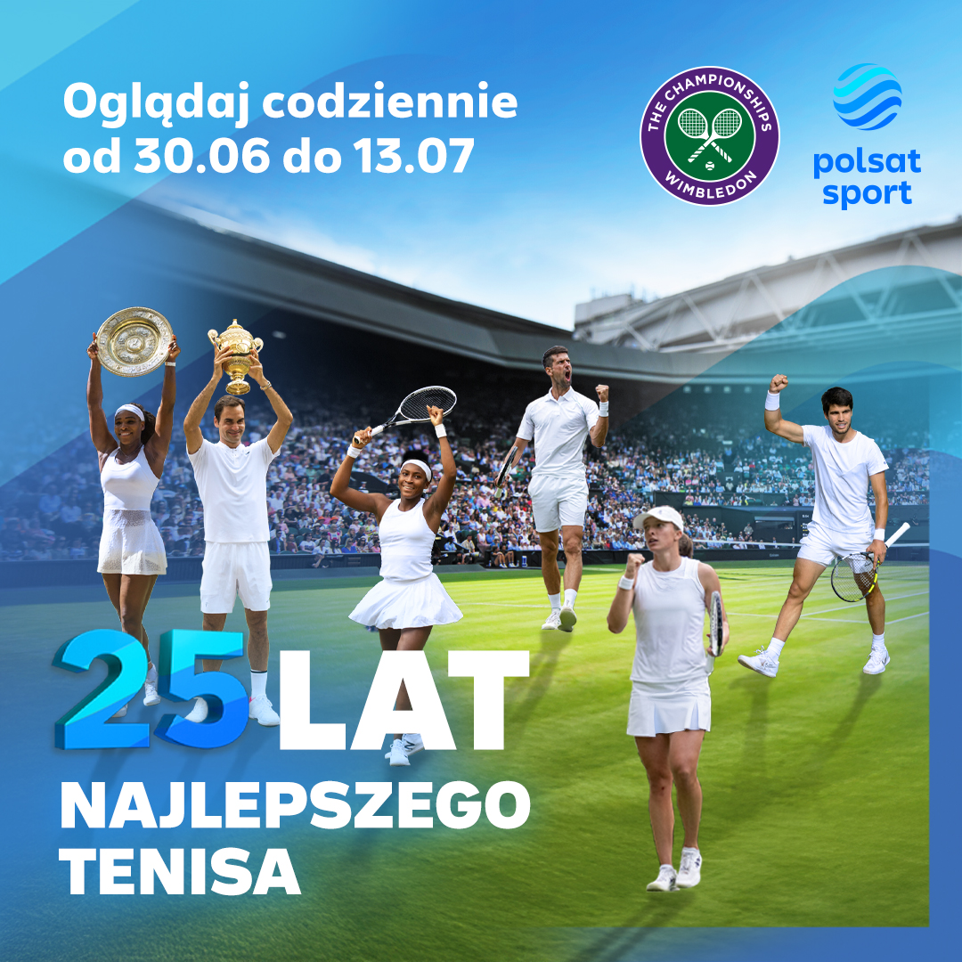 Znamy szczegóły transmisji Wimbledonu na sportowych antenach Polsatu.

Telewizja planuje pokazać mecze ze wszystkich 18 kortów. Spotkania z udziałem Polaków oraz te rozgrywane na korcie centralnym, domyślnie zostaną pokazane na kanałach Polsat Sport 1 i Polsat Sport Premium 1.