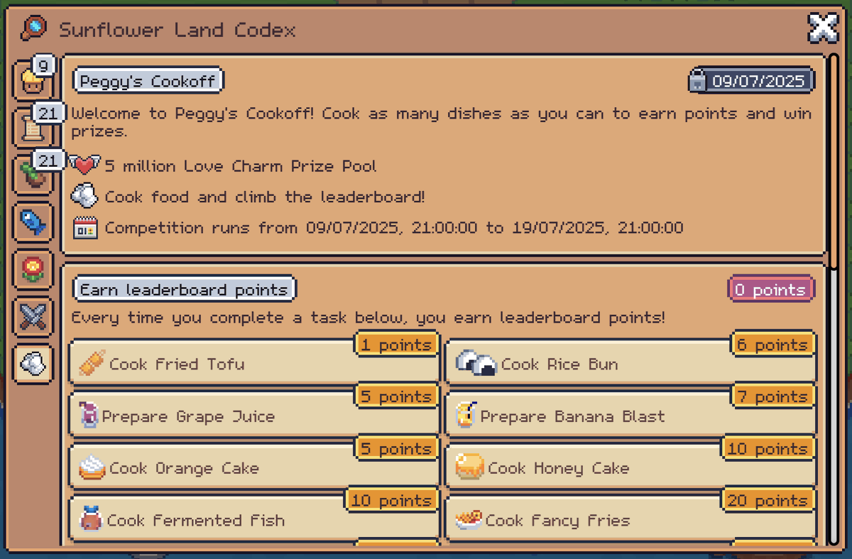 🚨 Peggy's Cookoff begins in 2 days 🚨

Cook recipes to climb the leaderboard and claim prizes!

100,000 FLOWER worth of rewards up for grabs.

Good luck chefs 🫡