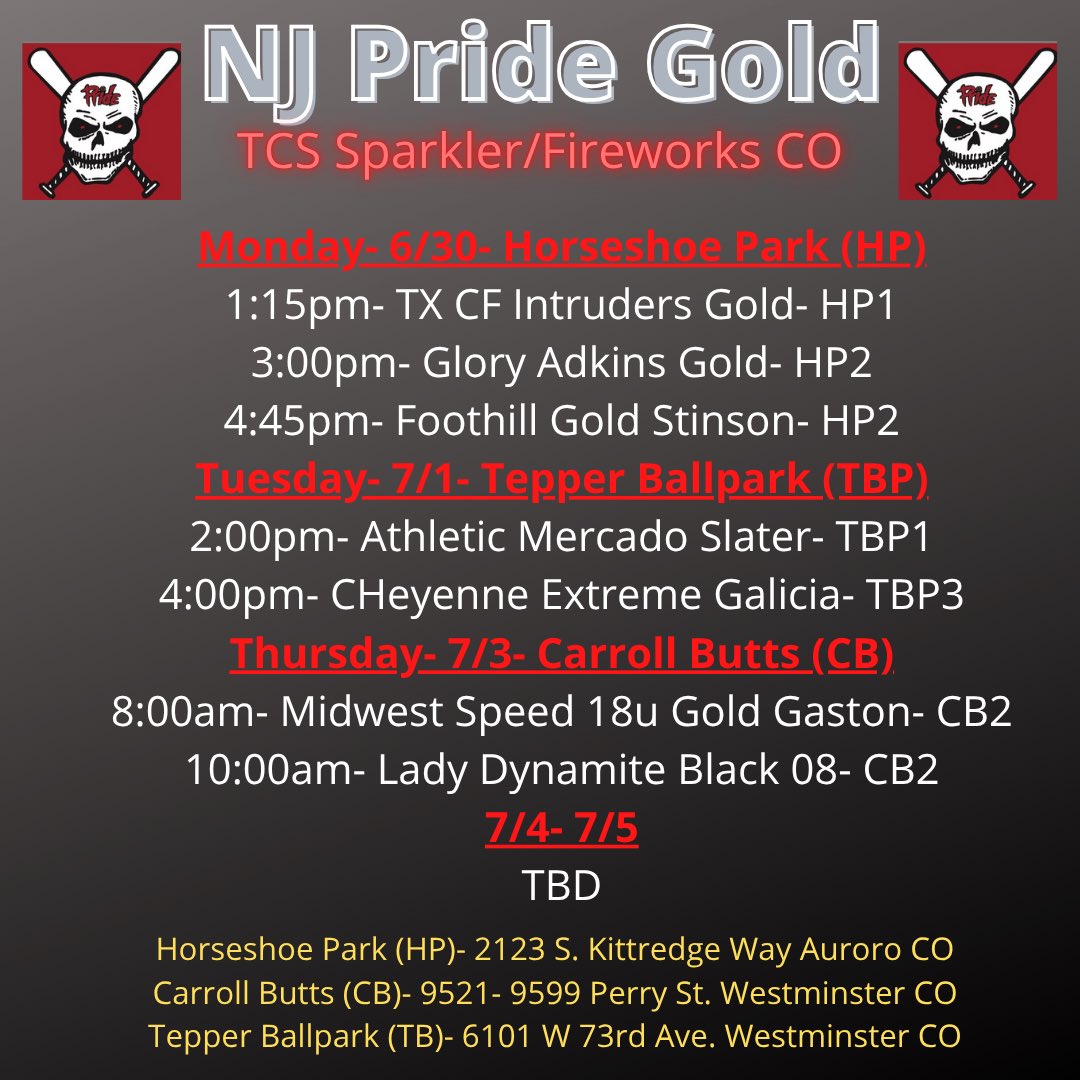 Natalie Carovillano (@ncarovillano_26) on Twitter photo Here is my schedule for the TCS Sparkler in Colorado. I am so excited to get out and play some great competition all week. Come see us! <a href="/NJPrideGold/">NJ Pride Softball</a> Here is my schedule for the TCS Sparkler in Colorado. I am so excited to get out and play some great competition all week. Come see us! <a href="/NJPrideGold/">NJ Pride Softball</a>