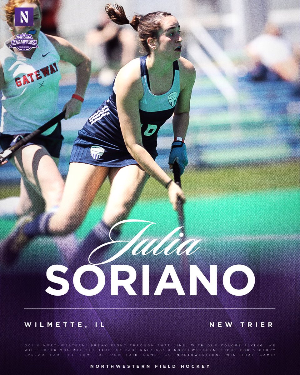 NUFHCats's tweet image. Welcome to the Wildcats, Julia Soriano 🟣😼
A local standout from Wilmette, Illinois and three-time state champion who earned First Team All-State honors.